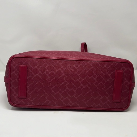 TUMI EVERYDAY TOTE BAG COATED CANVAS/ LEATHER/ RESPBERRY - Picture 7 of 13